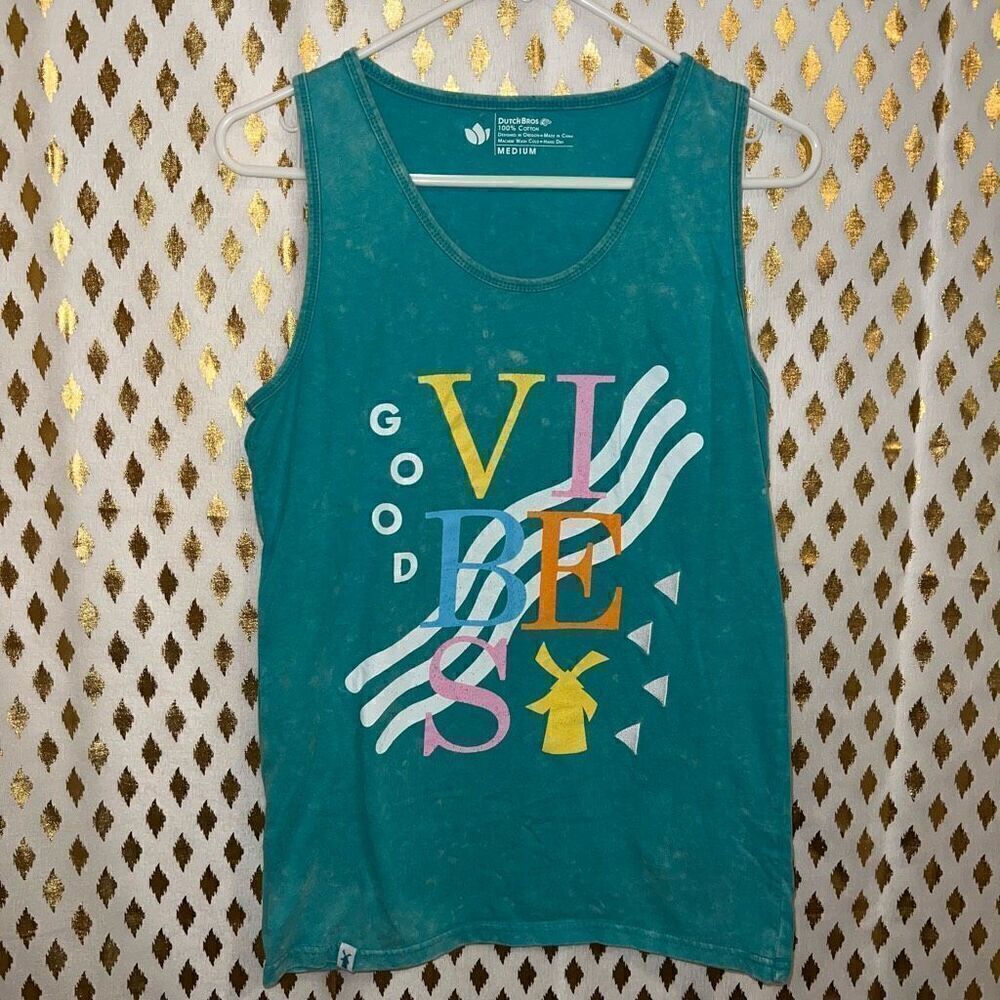 Dutch Bros tank top vibes teal men’s size M